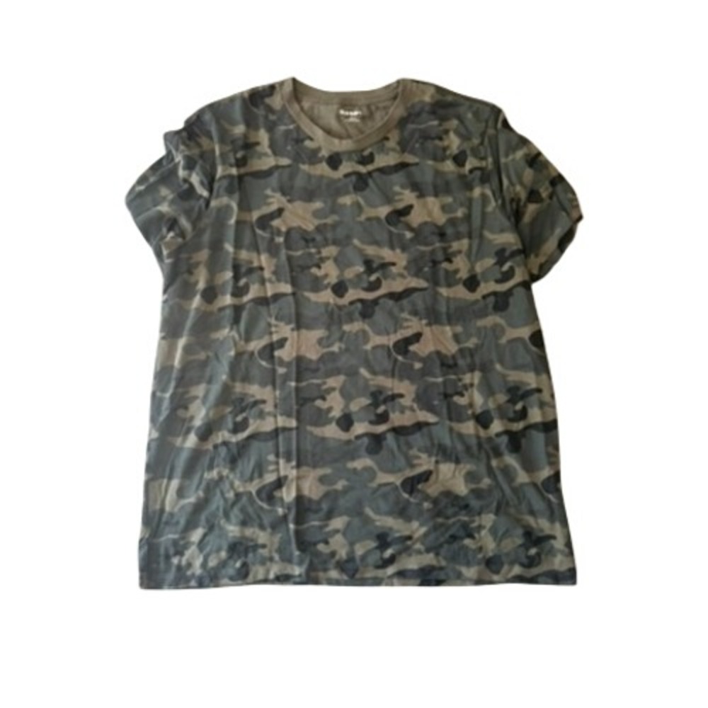 Old Navy Women Camo Print Short Sleeve Crew Neck T-Shirt Green Brown XL